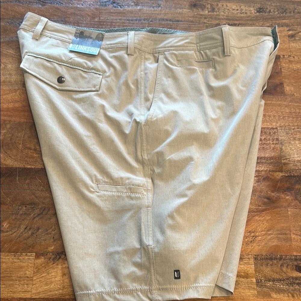 Linksoul Tan Cargo Shorts Relaxed Fit